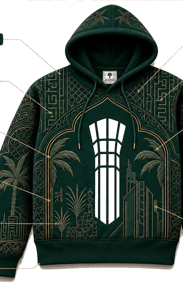 UNIQ Crystal Hoodie — front view, academic green